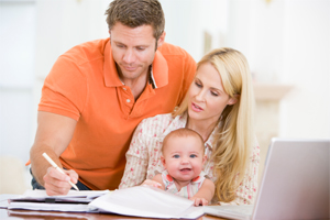 Mom & Dad Working from Home